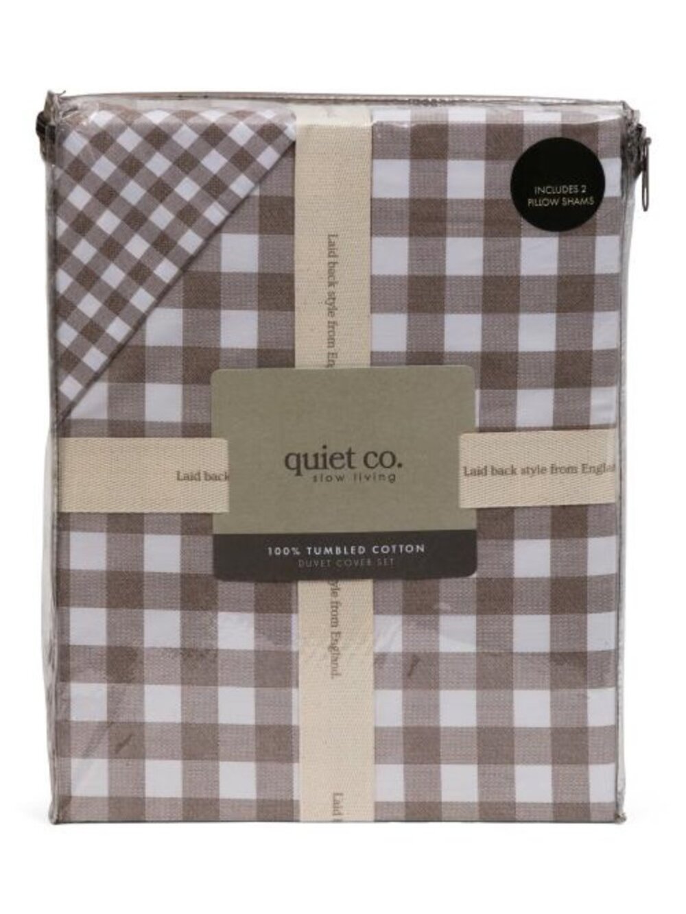 QUIET CO Cotton Gingham Duvet Set